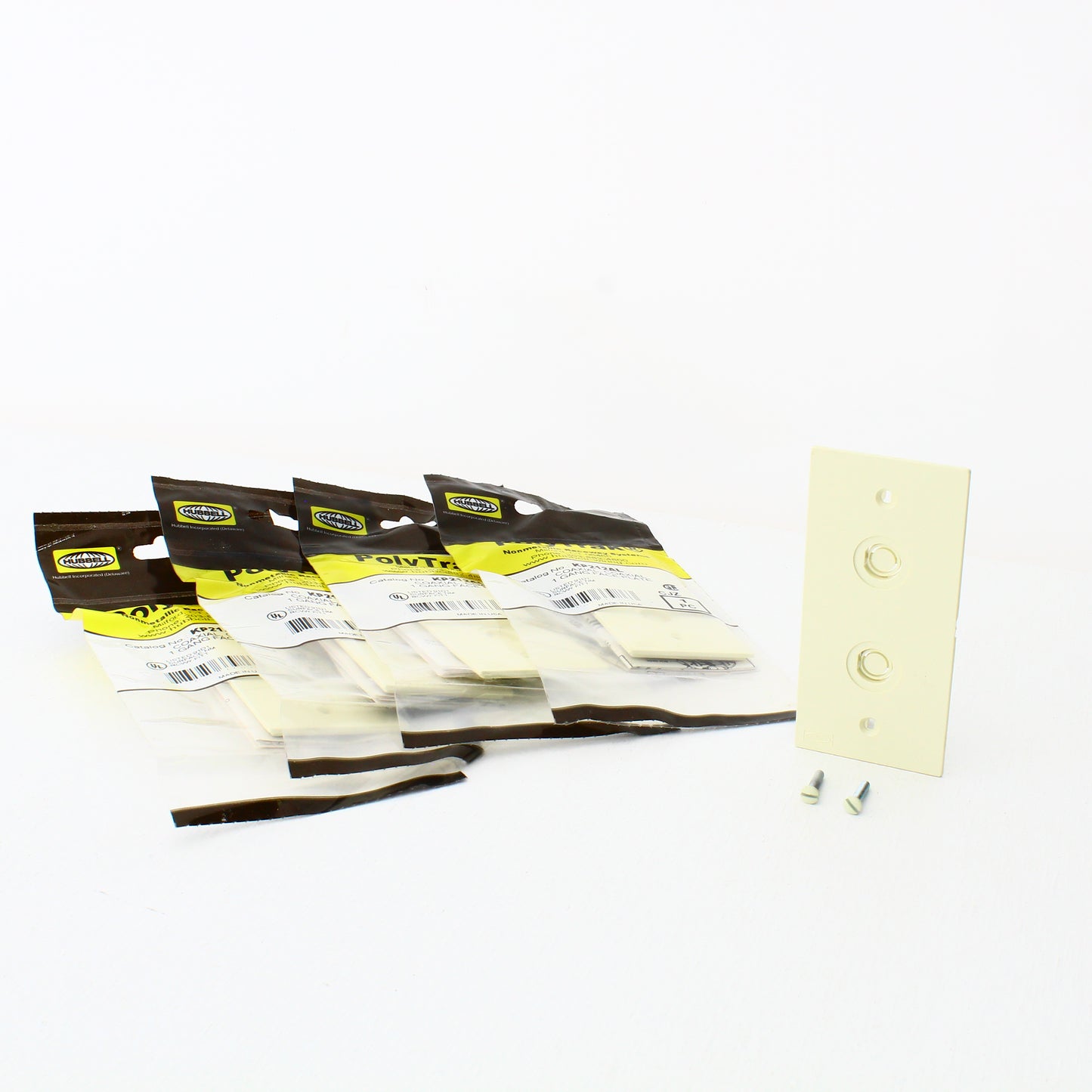 Hubbell KP212AL Almond 1-Gang F-Connector Thermoplastic Wallplate Cover 5-pack