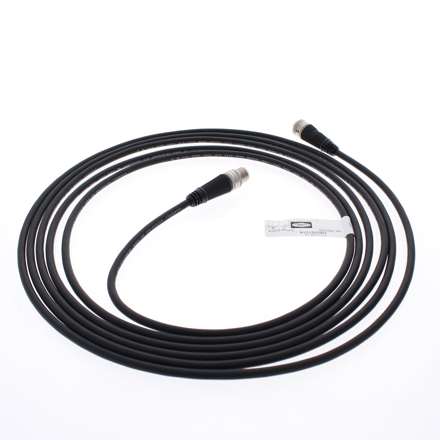 Hubbell Micro-Quick Connect Signal Cable Extension Cord 3-Pole 4 Meter MEMS1314