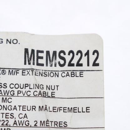 Hubbell Micro-Quick Connect Signal Cable Extension Cord 3-Pole 2 Meter MEMS2212