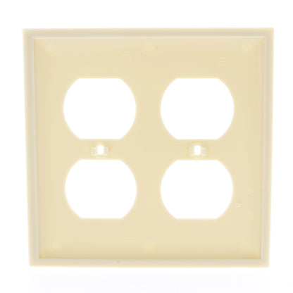 Hubbell 2-Gang Receptacle Wallplate Unbreakable Duplex Outlet Cover N2102
