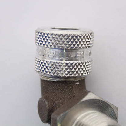 Hubbell NHC1011M1 Right Angle Cord Connector .31-.38 Inch Cable 3/8 Npt Aluminum