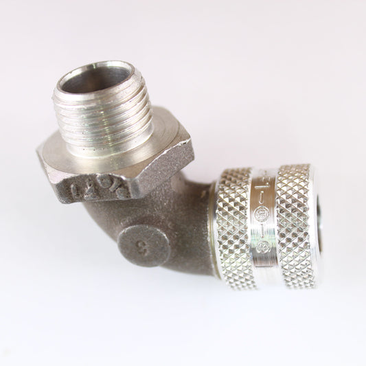 Hubbell NHC1011M1 Right Angle Cord Connector .31-.38 Inch Cable 3/8 Npt Aluminum