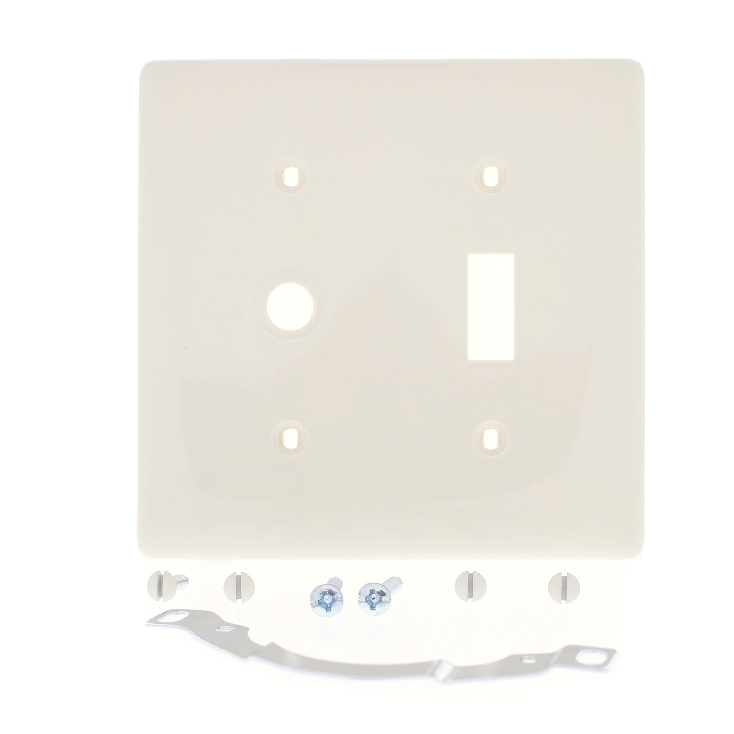 Hubbell NP112OW Office White 2-Gang Toggle Phone .406" Hole Wallplate StrapMount