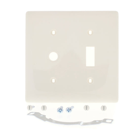 Hubbell NP112OW Office White 2-Gang Toggle Phone .406" Hole Wallplate StrapMount