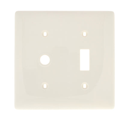 Hubbell NP112OW Office White 2-Gang Toggle Phone .406" Hole Wallplate StrapMount
