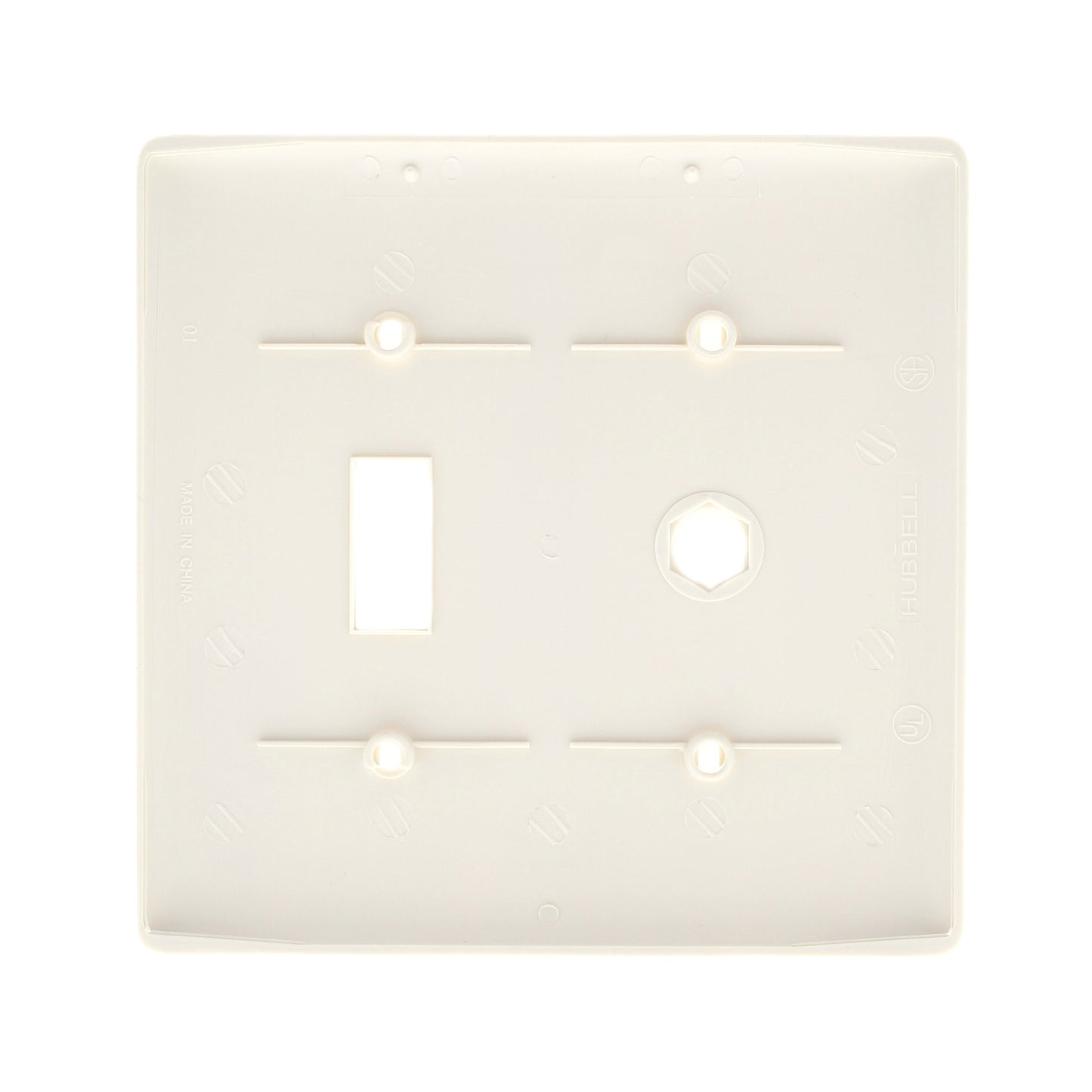 Hubbell NP112OW Office White 2-Gang Toggle Phone .406" Hole Wallplate StrapMount