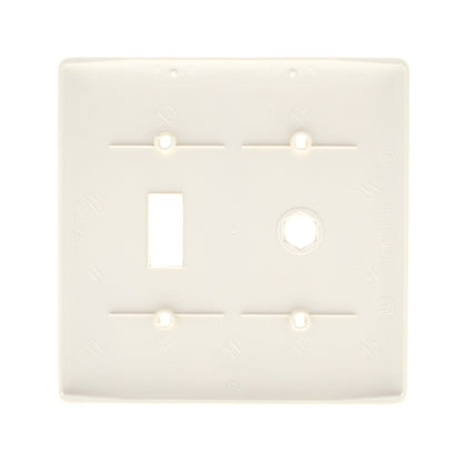 Hubbell NP112OW Office White 2-Gang Toggle Phone .406" Hole Wallplate StrapMount