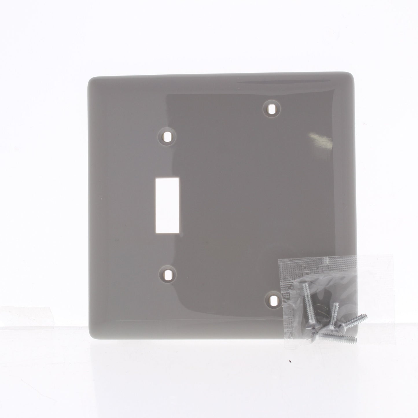 Hubbell NP113GY Gray 2-Gang Toggle Blank Nylon Standard Wallplate Cover Box Mnt