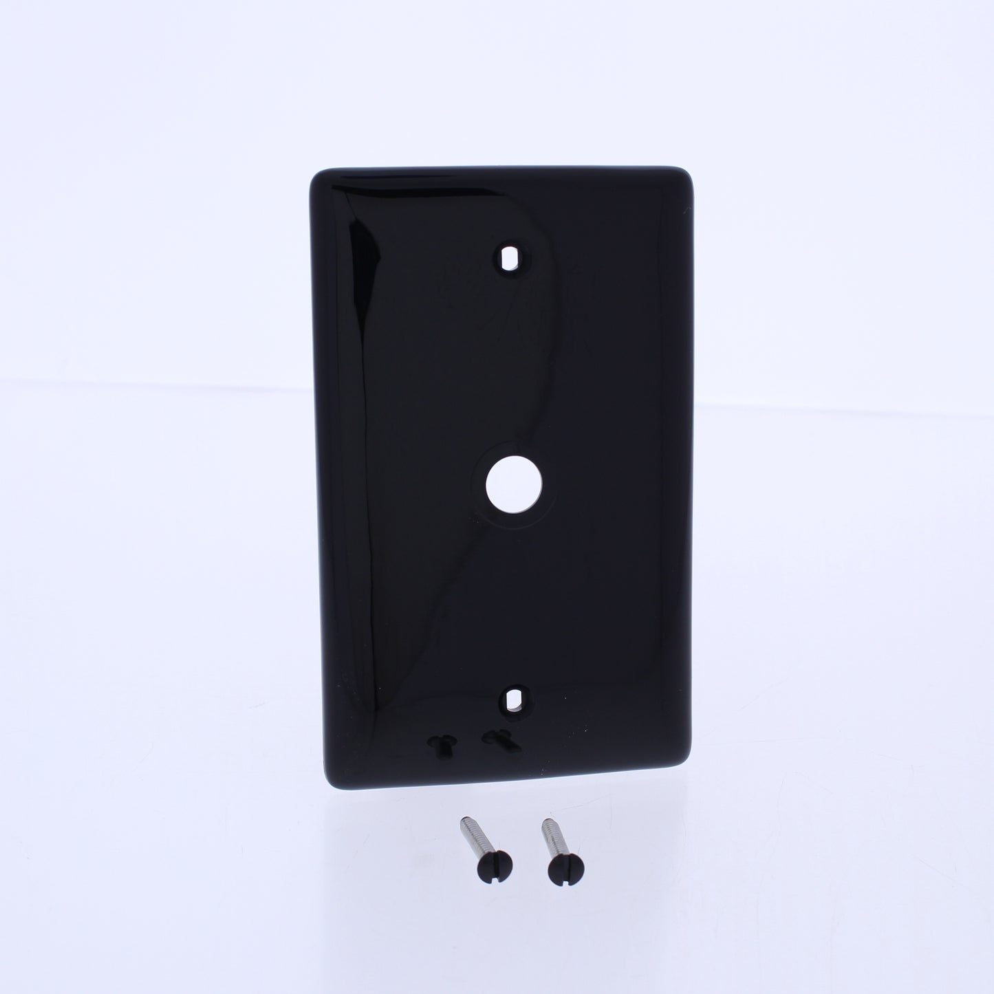 Hubbell NP11BK Black 1-Gang Phone .406" Hole Standard Wallplate Cover Box Mount