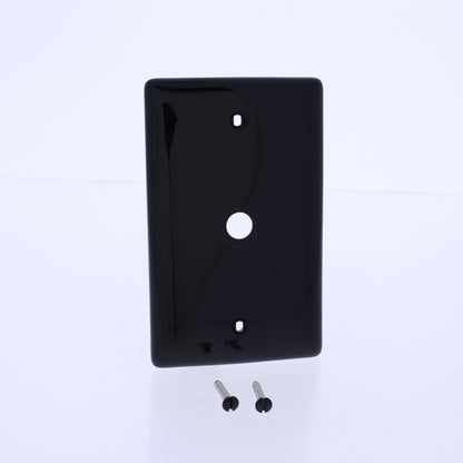 Hubbell NP11BK Black 1-Gang Phone .406" Hole Standard Wallplate Cover Box Mount