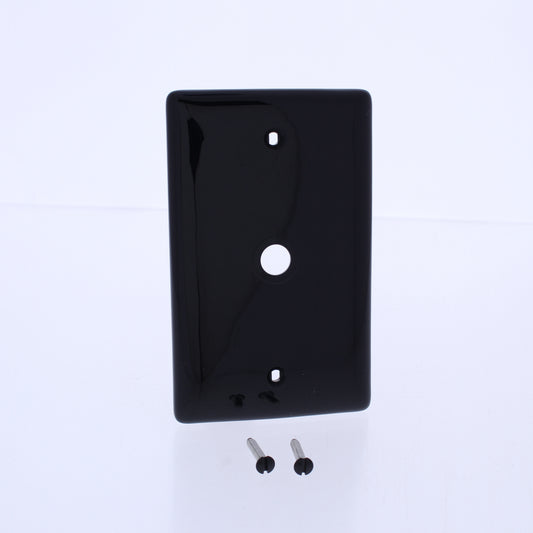 Hubbell NP11BK Black 1-Gang Phone .406" Hole Standard Wallplate Cover Box Mount