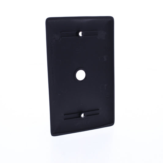 Hubbell NP11BK Black 1-Gang Phone .406" Hole Standard Wallplate Cover Box Mount