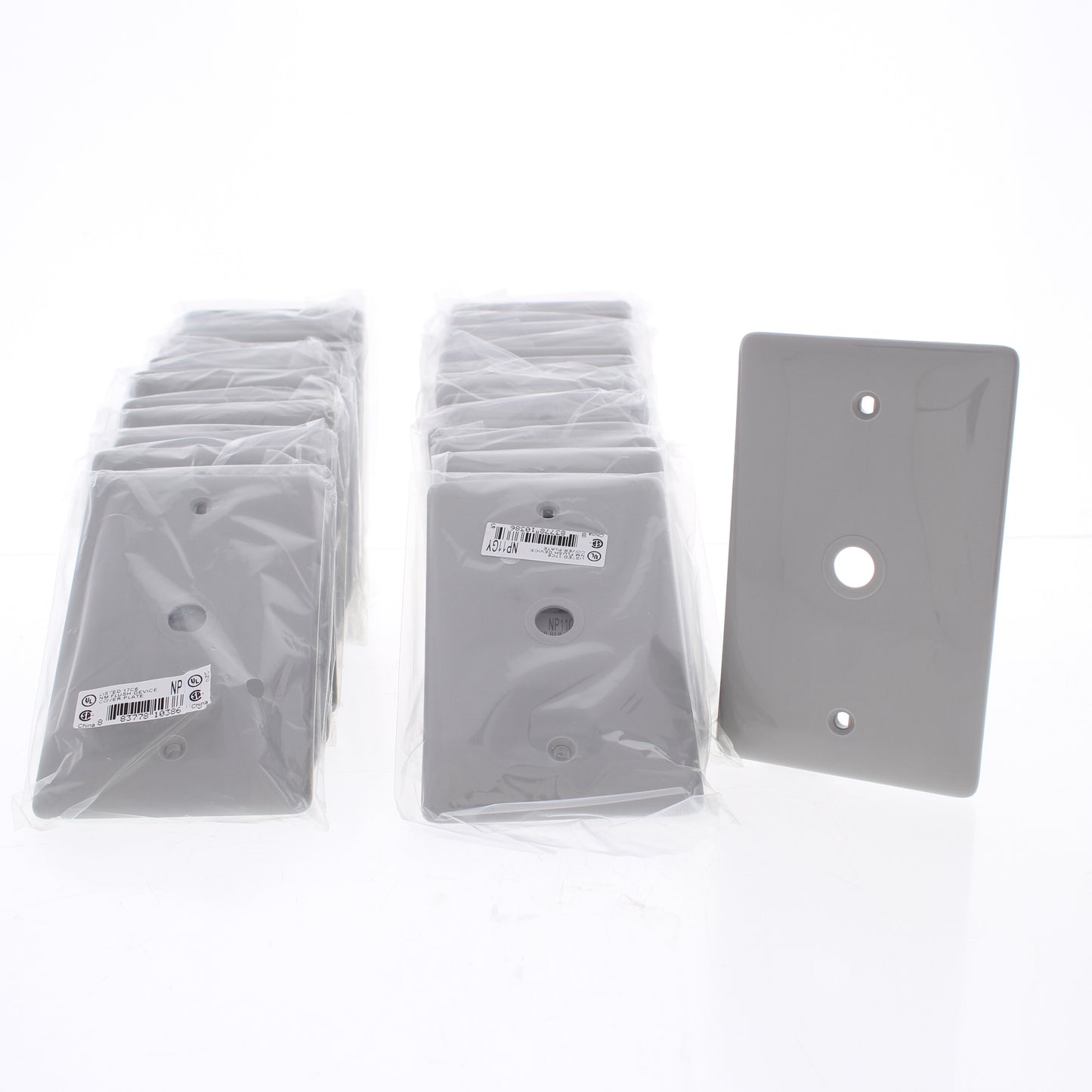 Hubbell NP11GY Gray 1-Gang Telephone .406" Hole Wallplate Covers Box Mount 25pcs