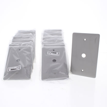 Hubbell NP11GY Gray 1-Gang Telephone .406" Hole Wallplate Covers Box Mount 25pcs