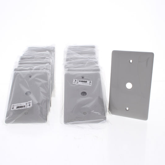 Hubbell NP11GY Gray 1-Gang Telephone .406" Hole Wallplate Covers Box Mount 25pcs