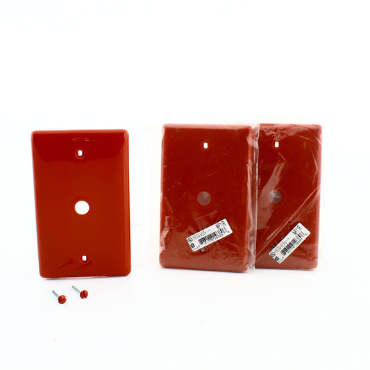Hubbell NP11R Red 1-Gang Phone .406 Standard Unbreakable Wallplates BoxMount 3pc