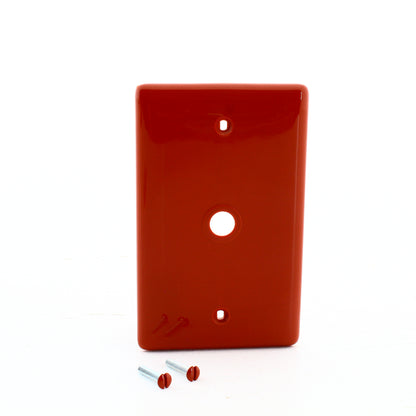 Hubbell NP11R Red 1-Gang Phone .406 Standard Unbreakable Wallplates BoxMount 3pc