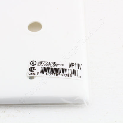 Hubbell NP11W White 1-Gang Phone .406" Hole Standard Wallplate Cover Box Mount