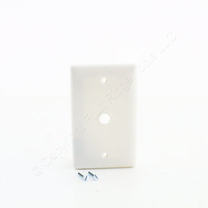 Hubbell NP11W White 1-Gang Phone .406" Hole Standard Wallplate Cover Box Mount