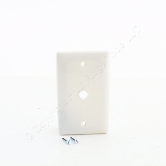 Hubbell NP11W White 1-Gang Phone .406" Hole Standard Wallplate Cover Box Mount