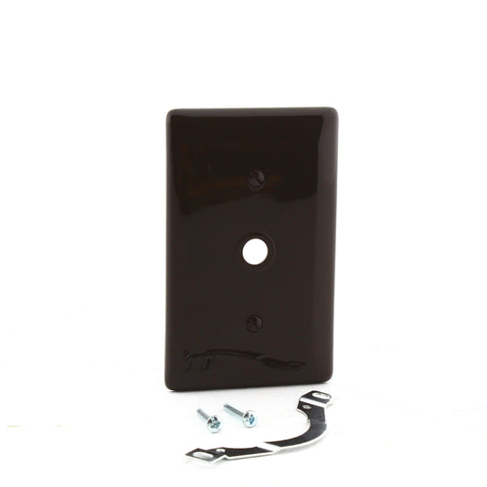 Hubbell NP12 Brown 1-Gang .406" Phone Cable Nylon Wallplate Cover Strap Mount