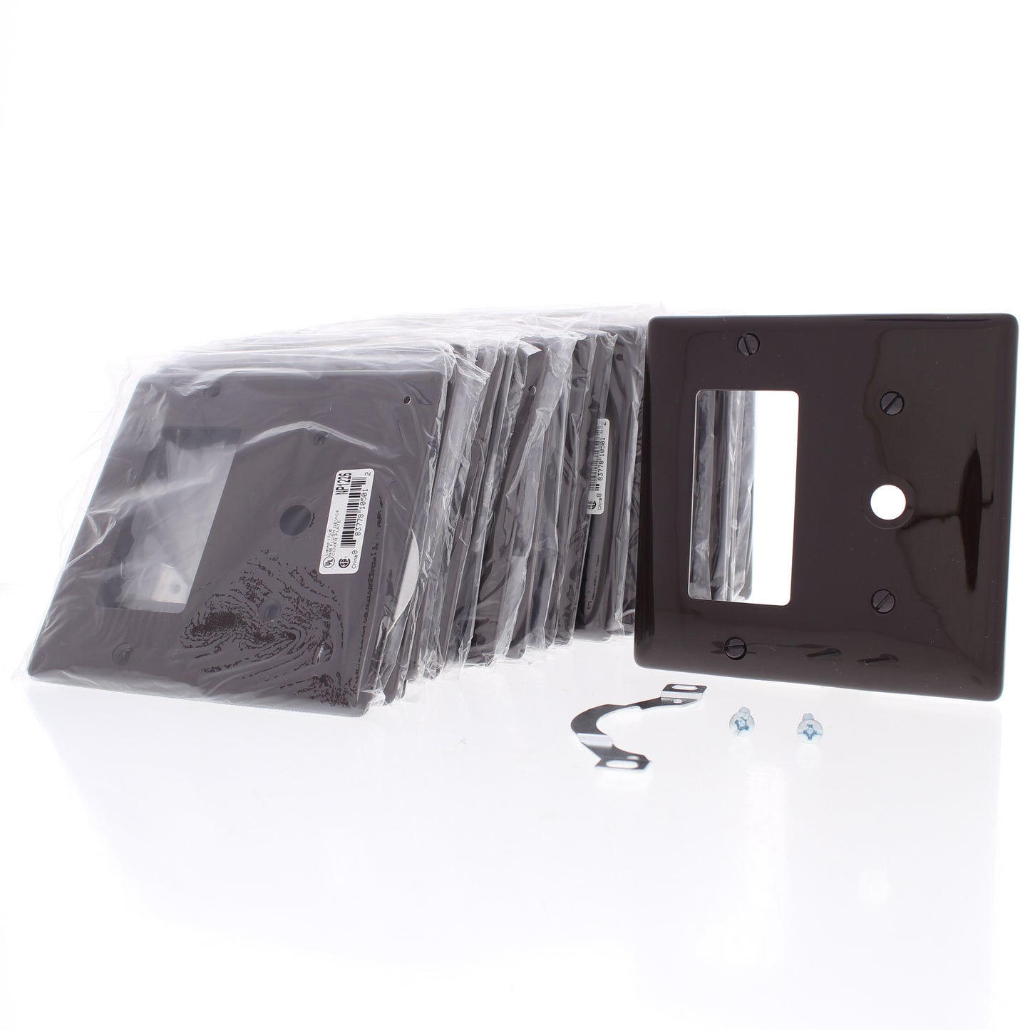 Hubbell NP1226 Brown 2-Gang Decora 1-Cable Nylon Standard Wallplate Cover 25pcs
