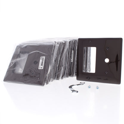Hubbell NP1226 Brown 2-Gang Decora 1-Cable Nylon Standard Wallplate Cover 25pcs