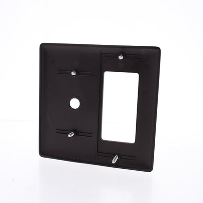 Hubbell NP1226 Brown 2-Gang Decora 1-Cable Nylon Standard Wallplate Cover 25pcs