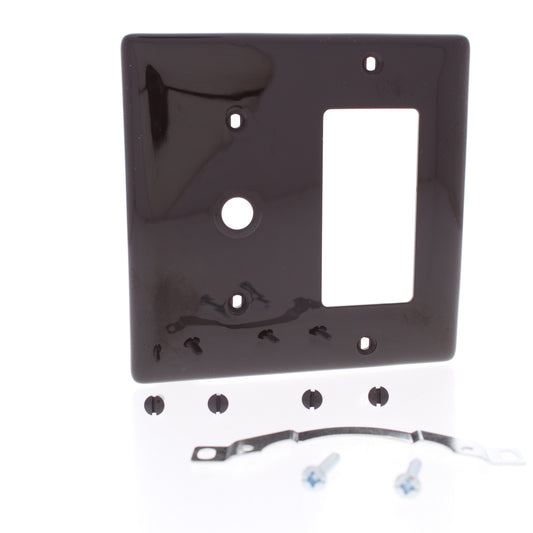 Hubbell NP1226 Brown 2-Gang Decorator .406" Cable Unbreakable Standard Wallplate