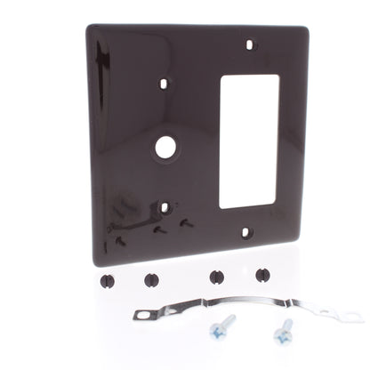 Hubbell NP1226 Brown 2-Gang Decorator .406" Cable Unbreakable Standard Wallplate