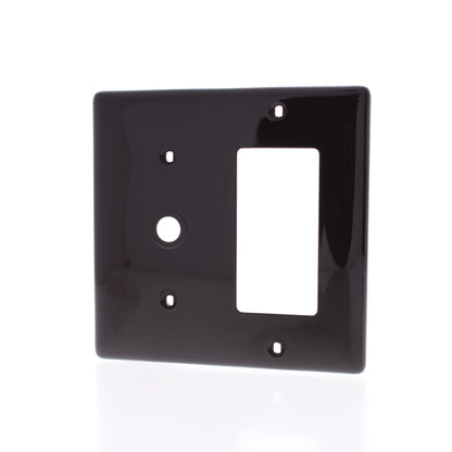Hubbell NP1226 Brown 2-Gang Decorator .406" Cable Unbreakable Standard Wallplate