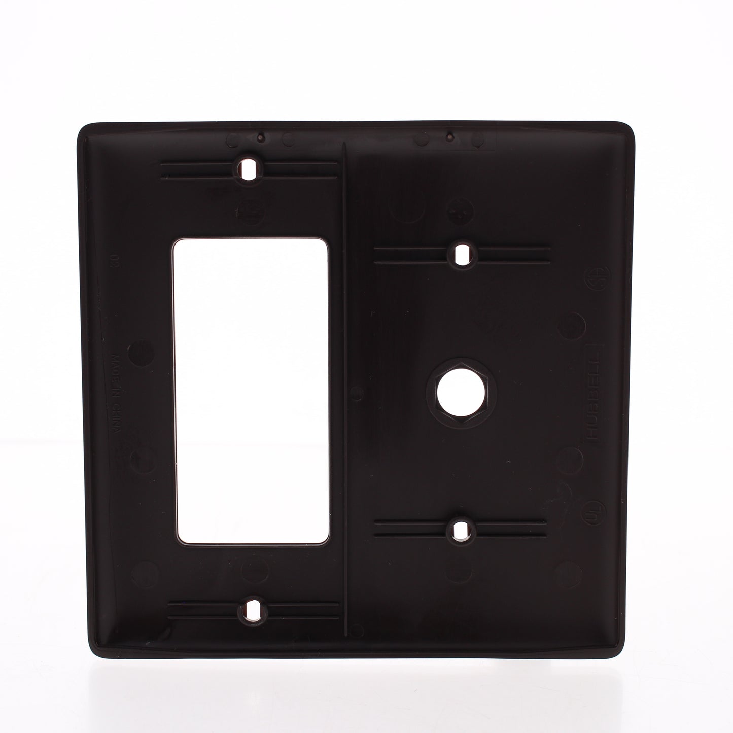 Hubbell NP1226 Brown 2-Gang Decorator .406" Cable Unbreakable Standard Wallplate