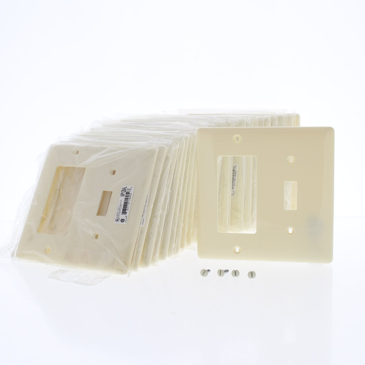 Hubbell NP126AL Almond 2-Gang Toggle Decorator Standard Wallplate Cover 25pcs
