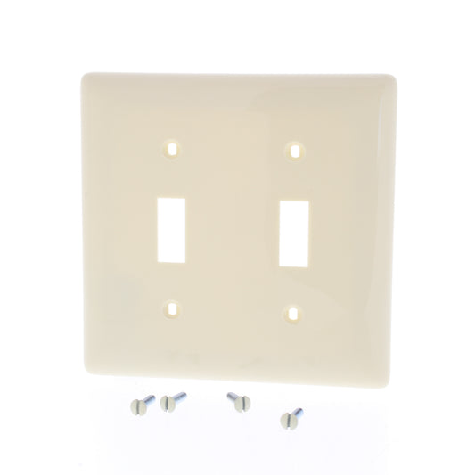 Hubbell NP126AL Almond 2-Gang Toggle Decorator Standard Wallplate Cover 25pcs