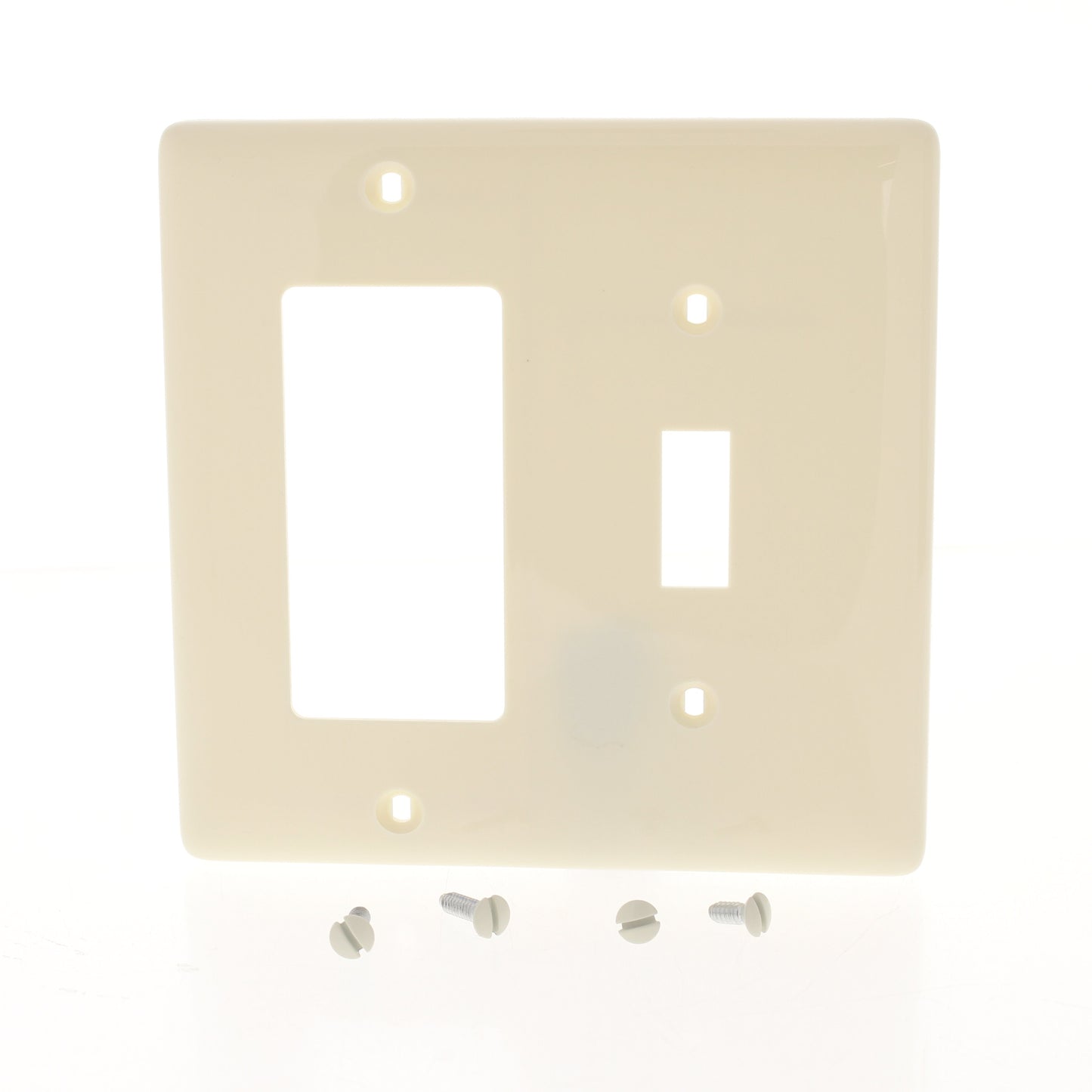 Hubbell NP126AL Almond 2-Gang Toggle Decorator Nylon Standard Wallplate Cover