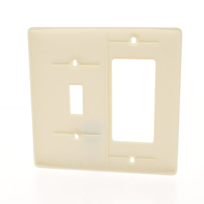 Hubbell NP126AL Almond 2-Gang Toggle Decorator Nylon Standard Wallplate Cover