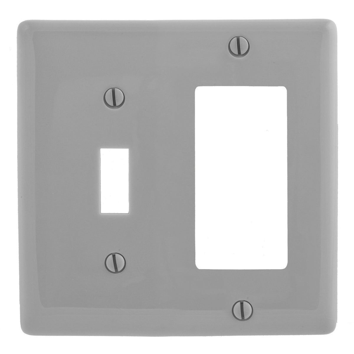 Hubbell NP126GY Gray 2-Gang Toggle Switch Decorator GFI Nylon Standard Wallplate