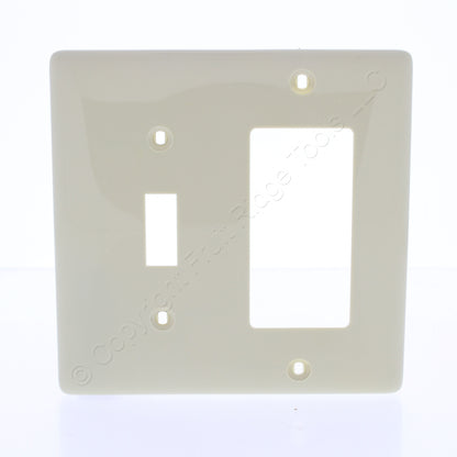 Hubbell NP126I Ivory 2-Gang Toggle Switch Decorator GFI Nylon Standard Wallplate