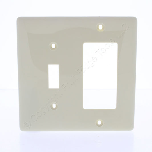 Hubbell NP126I Ivory 2-Gang Toggle Switch Decorator GFI Nylon Standard Wallplate