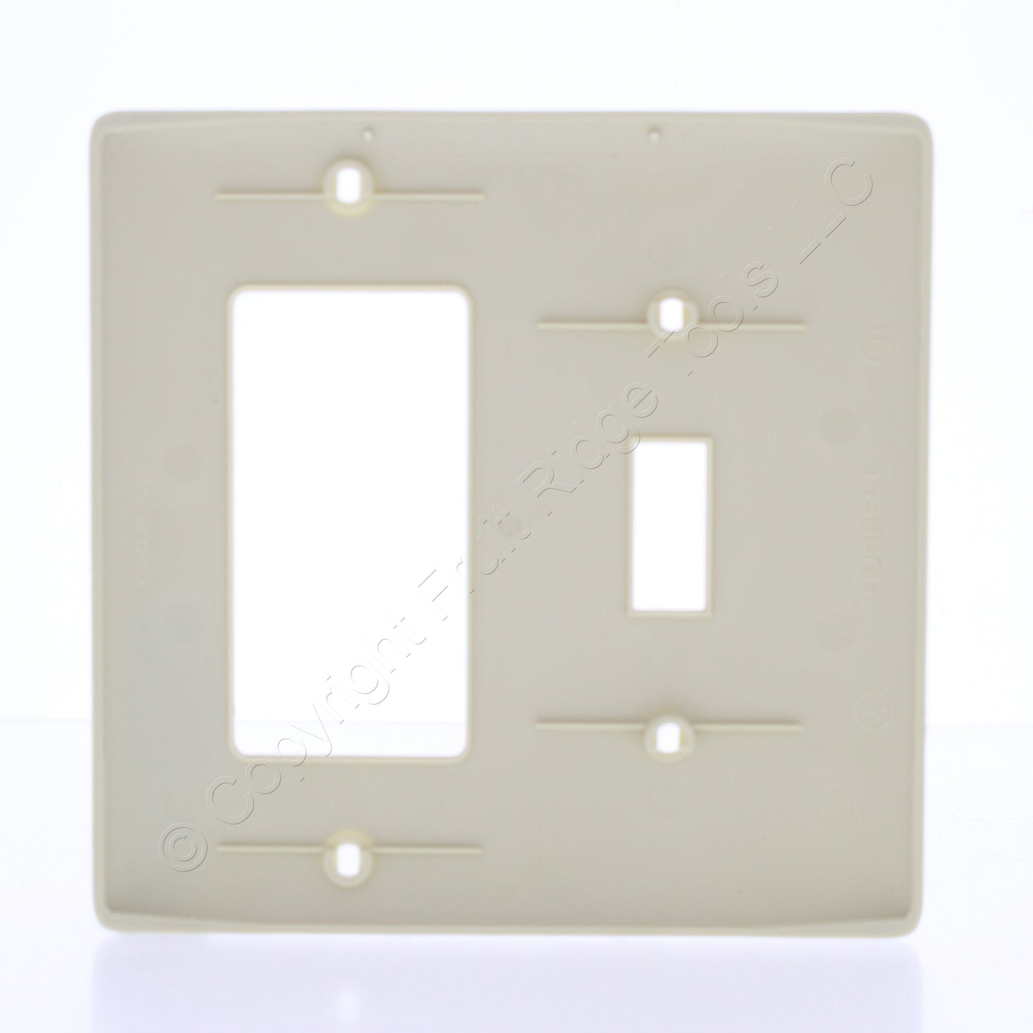 Hubbell NP126I Ivory 2-Gang Toggle Switch Decorator GFI Nylon Standard Wallplate