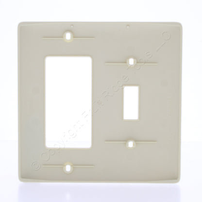 Hubbell NP126I Ivory 2-Gang Toggle Switch Decorator GFI Nylon Standard Wallplate