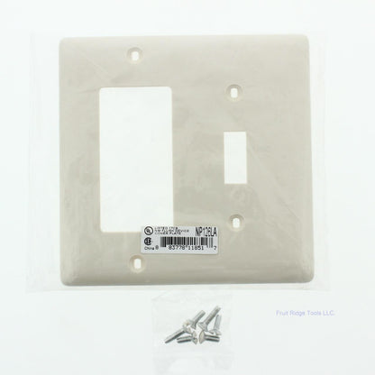 Hubbell NP126LA Light Almond 2-Gang Toggle Decorator Standard Wallplate Cover