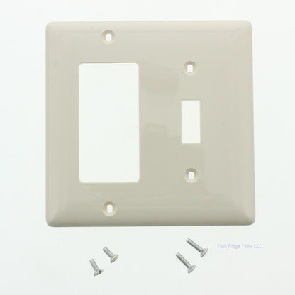 Hubbell NP126LA Light Almond 2-Gang Toggle Decorator Standard Wallplate Cover