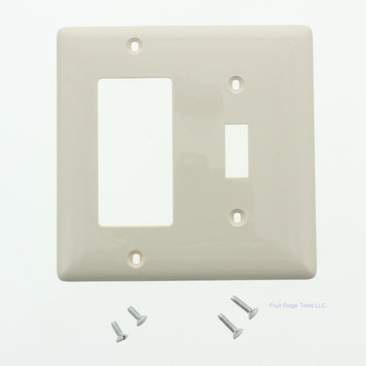 Hubbell NP126LA Light Almond 2-Gang Toggle Decorator Standard Wallplate Cover