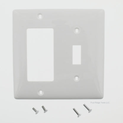 Hubbell NP126W White 2-Gang Toggle Decorator Unbreakable Standard Wallplate 25pc