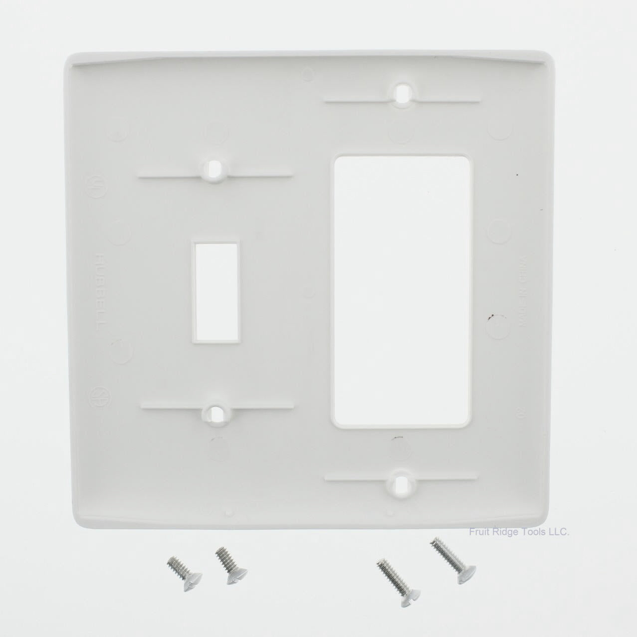 Hubbell NP126W White 2-Gang Toggle Decorator Unbreakable Standard Wallplate 25pc