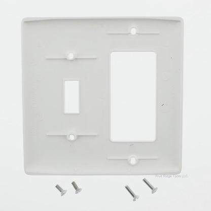 Hubbell NP126W White 2-Gang Toggle Decorator Unbreakable Standard Wallplate 25pc