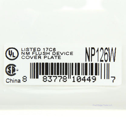 Hubbell NP126W White 2-Gang Nylon Standard Toggle Switch Decorator Wallplate