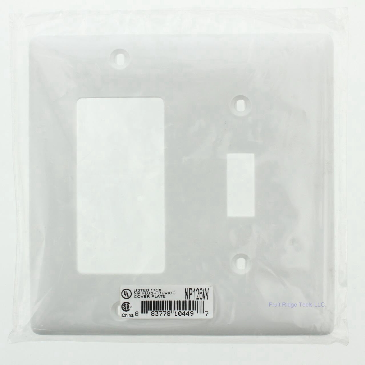 Hubbell NP126W White 2-Gang Nylon Standard Toggle Switch Decorator Wallplate