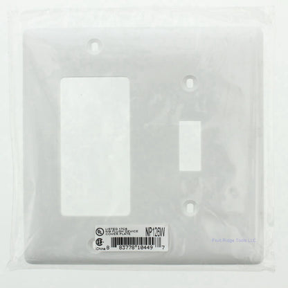 Hubbell NP126W White 2-Gang Nylon Standard Toggle Switch Decorator Wallplate